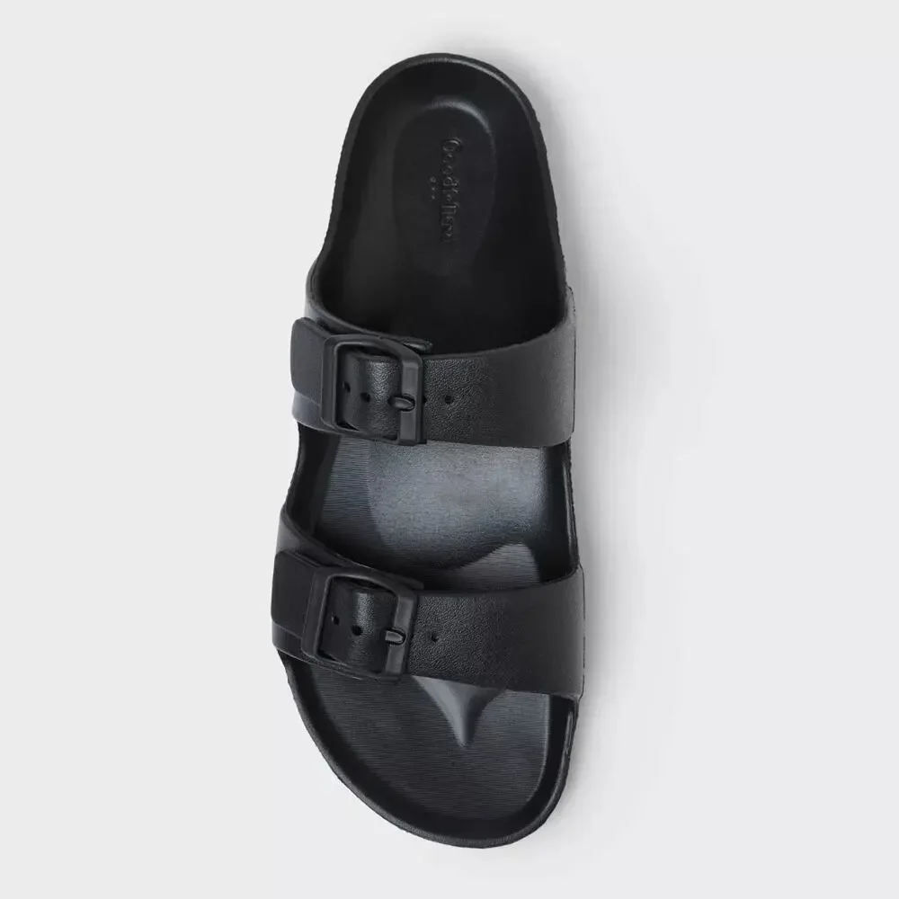 Men's Carson Two Band Sandals - Goodfellow & Co - Black
